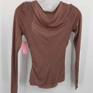 Intimately Free People blush ruched long sleeved tee, sz M. NWT